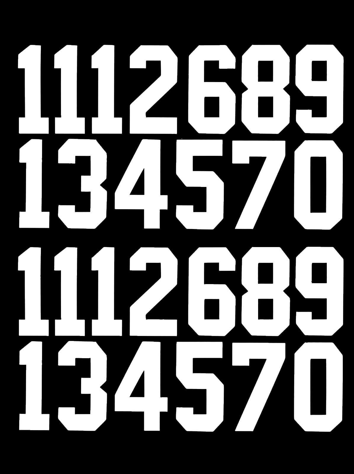 (B3) Gridiron Grip Helmet Number Decals / Stickers